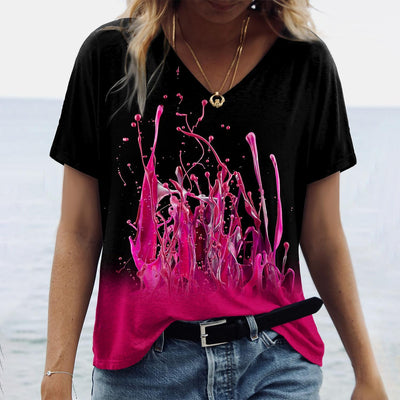 Blusa Cuello V con Estampado Abstracto para Mujer - Image 11