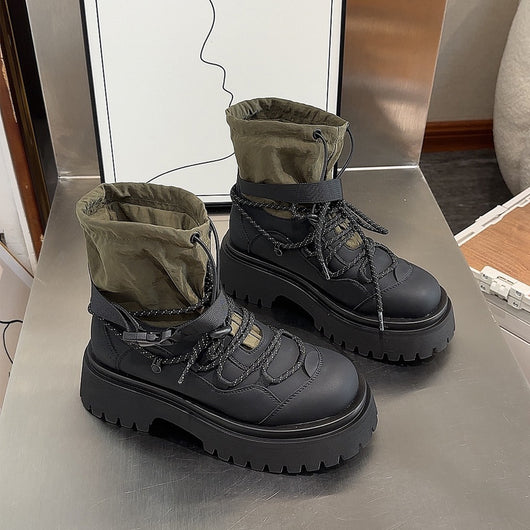 Bota de Trabajo Plataforma Retro para Mujer - Estilo Hiking