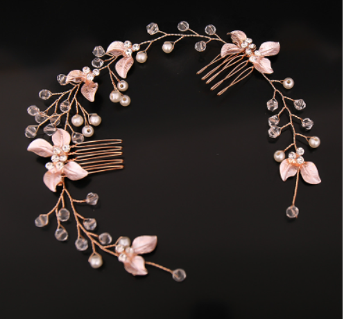 Peine Floral Artesanal con Hojas Retorcidas - Image 2