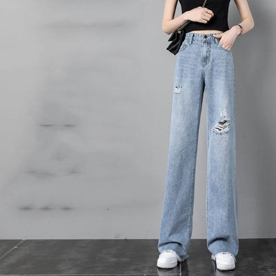 Pantalones Rectos Cintura Alta Pierna Ancha para Primavera y Otoño - Image 2