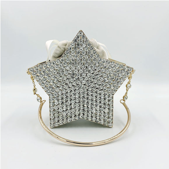 Clutch de Noche Estrella con Diamantes Brillantes