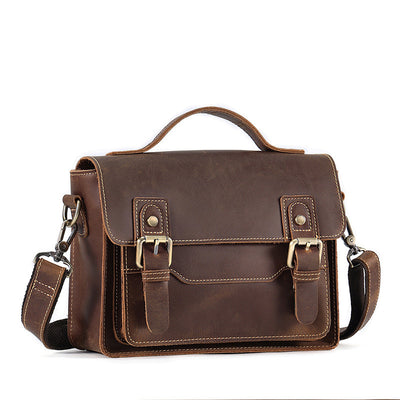 Bolso Bandolera Cuero Crazy Horse Estilo Retro Casual - Image 5