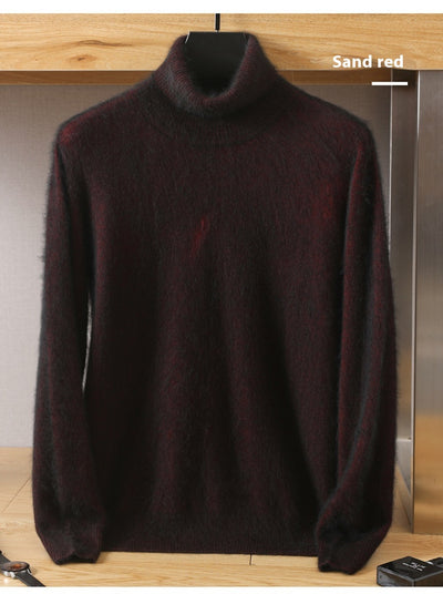 Suéter Pullover de Cuello Alto Holgado en Visón para Hombre - Invierno - Image 26