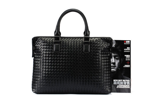 Maletín de Cuero Tejido a Mano para Hombre - Bolsa de Negocios Premium con Compartimento para Laptop - Image 2
