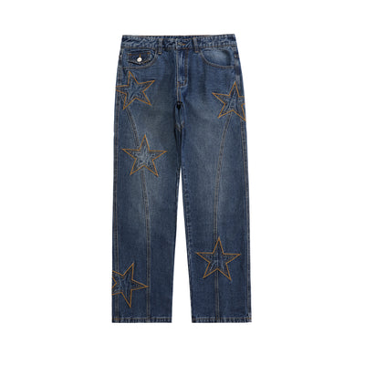 Jeans Rectos Vintage Lavado Buffalo con Bordado para Hombre y Mujer - Image 10