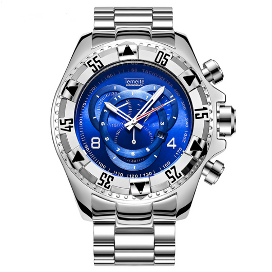 Reloj Deportivo Hombre Tres Ojos Luminoso Esfera Grande Acero Inoxidable - Image 11