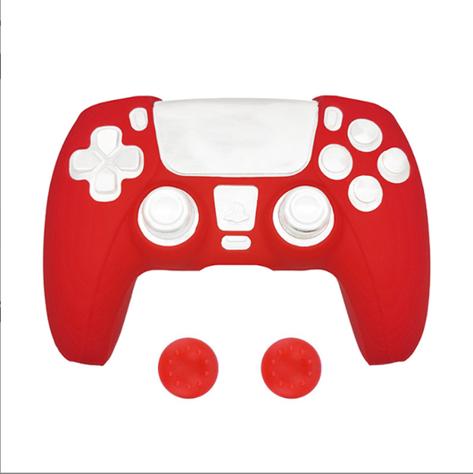 Blue silicone protective sleeve for a Sony PS5 game controller, featuring cutouts for buttons and joysticks. - Image 4