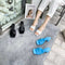 Pantuflas de Tacón Alto con Punta Cuadrada