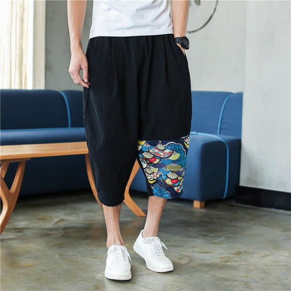 Pantalones Harem de Algodón y Lino para Hombre - Estilo Harajuku Casual
