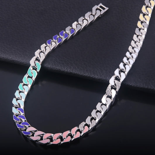 Cadena Cubana de Diamantes Multicolores Rap Hip Hop - Image 9