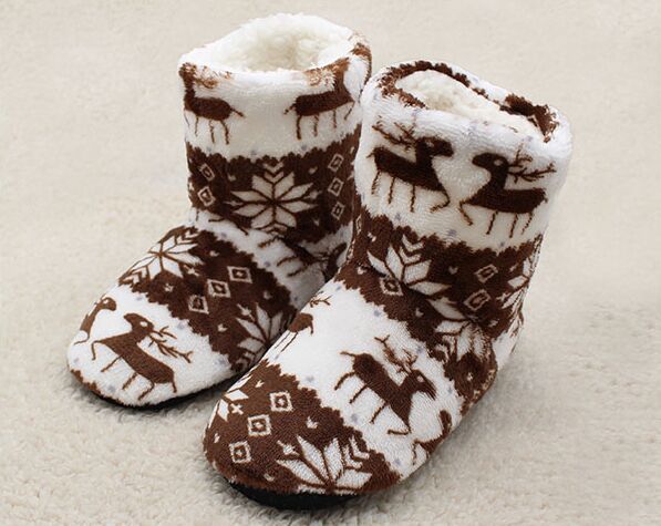 Botas de Interior Terciopelo Coral con Estampado