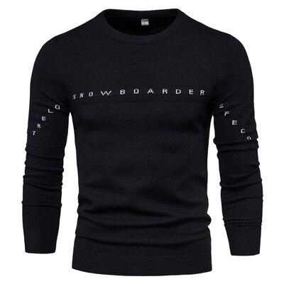 Suéter Tejido para Hombre con Bordado de Letras - Abrigo Base Versátil - Image 15
