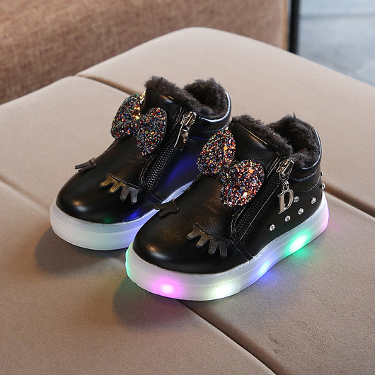 Zapatos infantiles con luces LED y detalles brillantes - Image 5