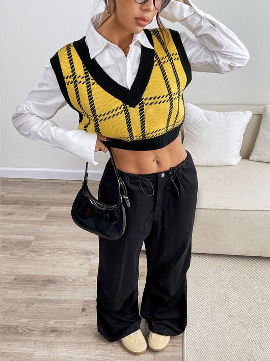 Chaleco Cuadrillé Escote V para Mujer - Image 14