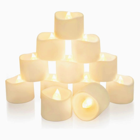 Set de 12 Velas LED sin Llama con Efecto Parpadeante para Confesionarios - Image 2