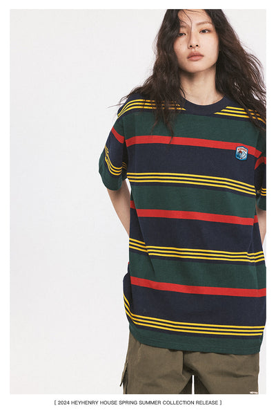 Playera a Rayas Holgada para Parejas - Image 11