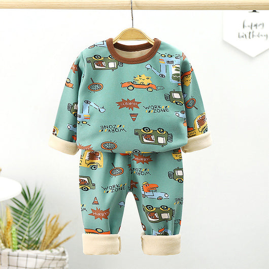 Conjunto de Ropa Térmica Infantil Algodón con Forro Polar Engrosado - Image 3