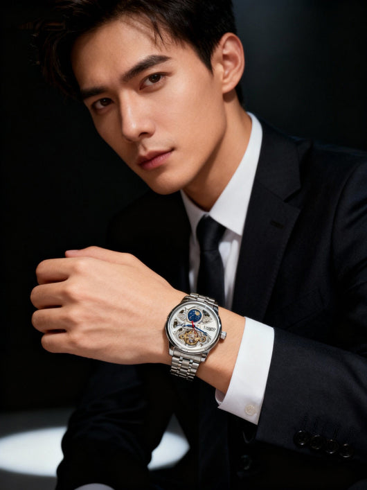 Reloj Automático Tourbillon con Fases Lunares y Diseño Calado - Image 18