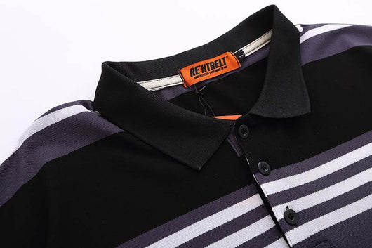 Polo Manga Corta con Rayas y Bordado de Letras para Hombre - Image 11