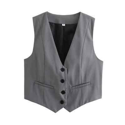 Chaleco Multicolor Suelto con Botones Decorativos Versátil para Mujer - Image 18