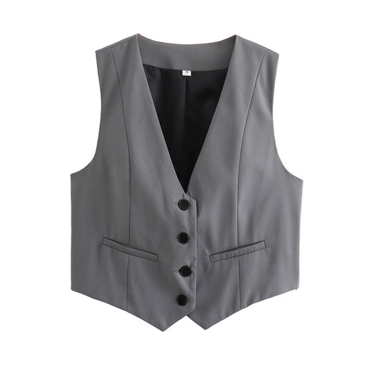 Chaleco Multicolor Suelto con Botones Decorativos Versátil para Mujer - Image 18