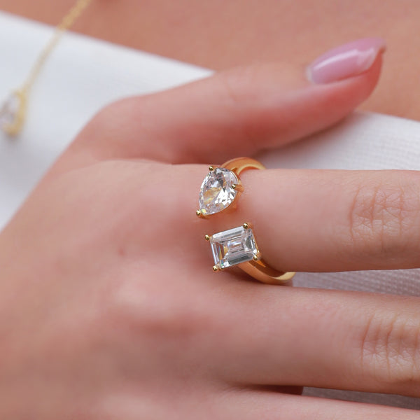 Anillo de Diseño Exclusivo Lujo Ligero para Mujer