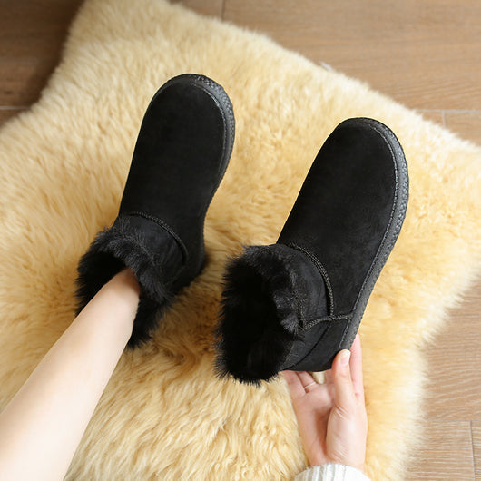 Botas de Nieve Cortas con Terciopelo y Caña Baja para Mujer - Image 3