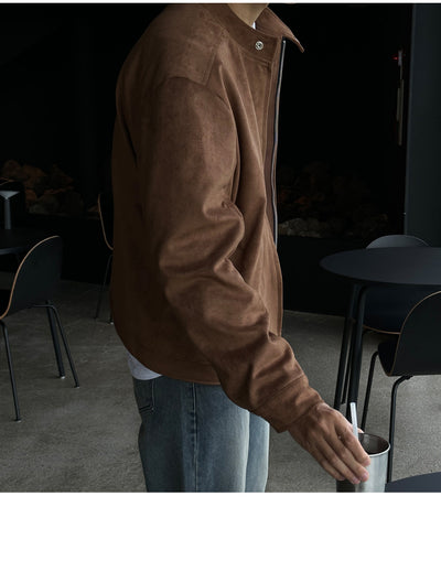 Chaqueta Café con Cuello de Pie - Image 18