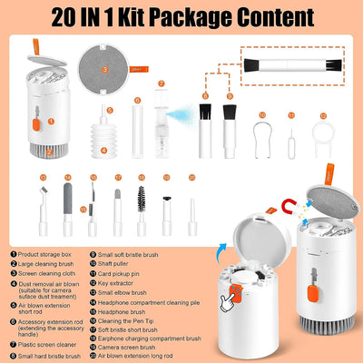 Kit Limpiador 20 en 1 para Pantallas de Laptop, Teléfono y Dispositivos Electrónicos - Image 3