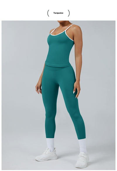 Chaleco Deportivo Mujer Espalda Descubierta Contraste de Colores - Image 23