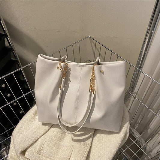 Bolsa Tote de Gran Capacidad con Cadena de Hombro - Diseño Suave Premium