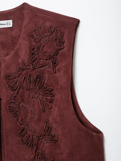 Chaleco de Gamuza con Bordados - Estilo Europeo y Americano para Mujer - Image 13