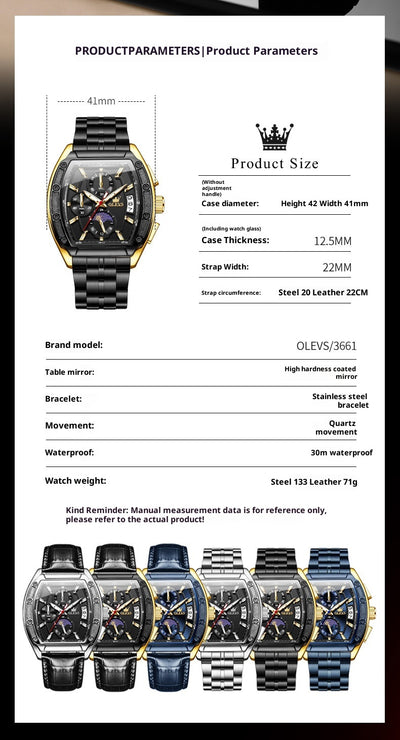 Reloj de Hombre con Correa de Acero y Esfera Luminosa - Image 8