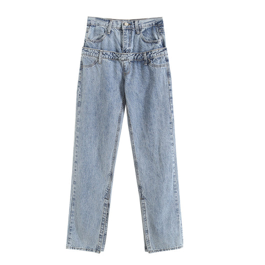 Jeans de Cintura Alta y Corte Recto para Mujer