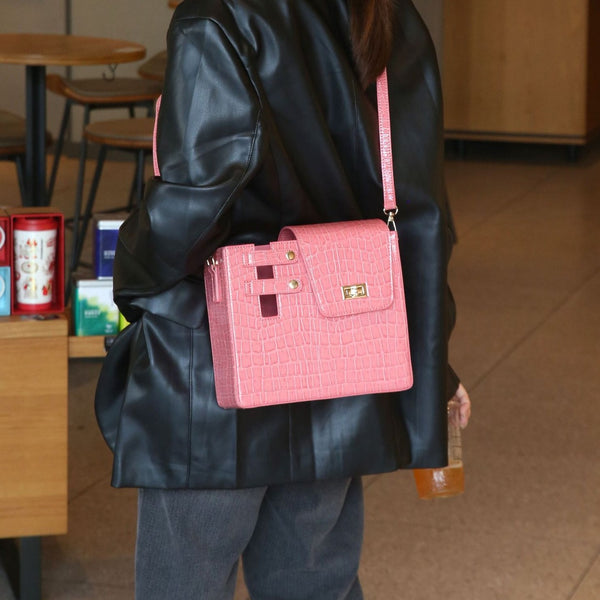 Bolso Crossbody con Diseño de Patrón de Piedra