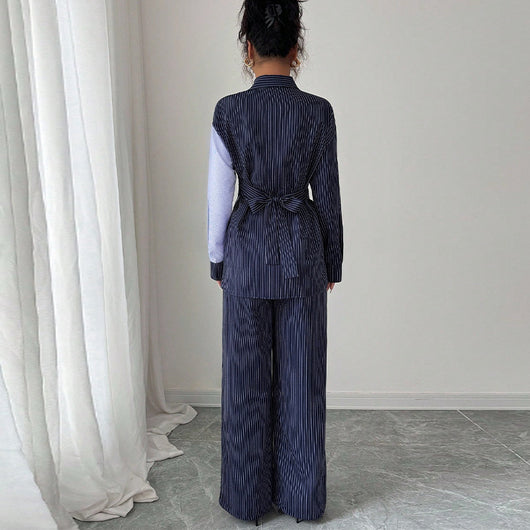 Traje Ejecutivo con Contraste: Camisa Manga Larga y Pantalón Recto - Image 3
