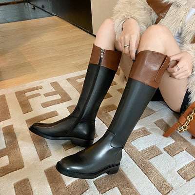 Botas Altas de Cuero Genuino con Tacón Bajo y Cierre Lateral - Image 11