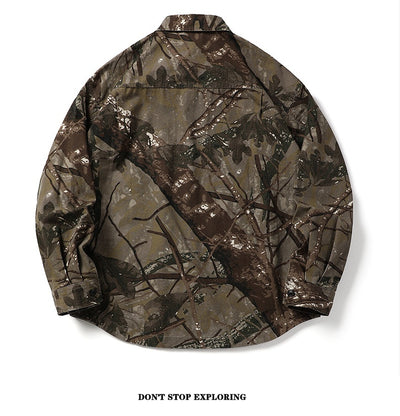 Camisa de Camuflaje Holgada de Manga Larga para Hombre - Image 18