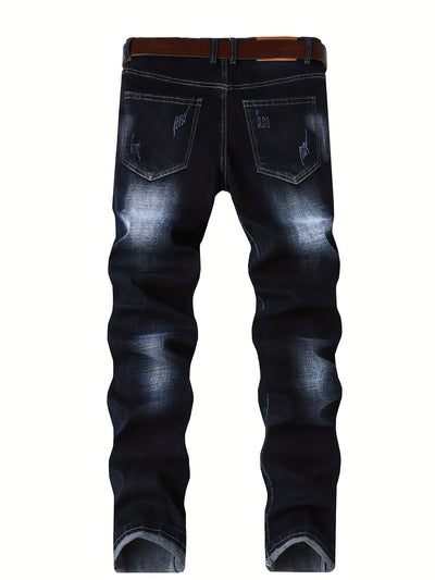 Pantalones Vaqueros Stretch Rotos con Detalles Bordados para Hombre - Image 11