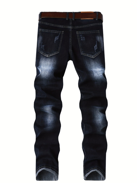 Pantalones Vaqueros Stretch Rotos con Detalles Bordados para Hombre - Image 11
