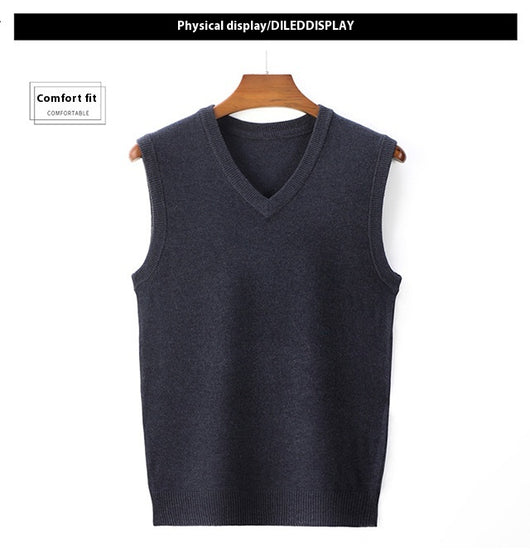 Suéter Casual V-Neck Liso para Hombre - Primavera y Otoño - Image 26