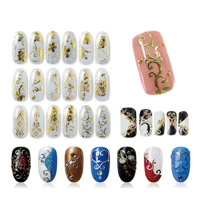 108 Stickers 3D para Uñas en Oro y Plata - Image 9