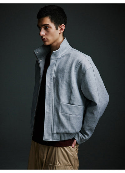 Abrigo de Lana Grueso con Cuello Alto Retro - Acolchado de Algodón para Hombre - Image 12