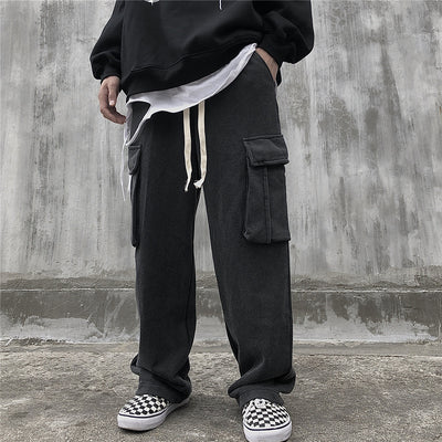 Pantalones de Buzo Tejidos Holgados con Bolsillos Grandes para Hombre - Image 19
