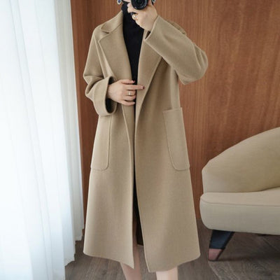 Blazer Clásico Cuello Reforzado Corte Holgado Estilo Hepburn