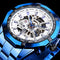Reloj Automático Mecánico Azul con Diseño Hueco