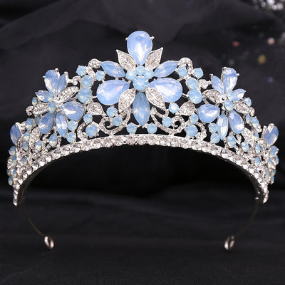 Corona Nupcial de Cristal Verde Brillante con Aleación y Incrustaciones - Image 56