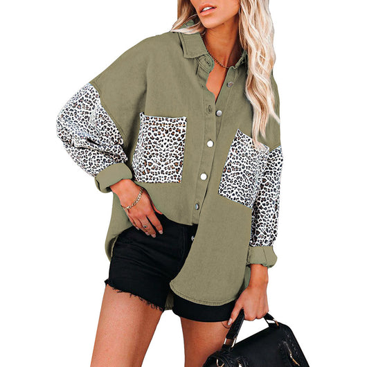 Blusa Casual con Estampado de Leopardo y Bolsillos Funcionales - Image 7