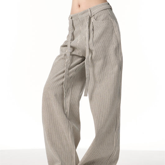 Pantalón Recto Vintage Americano a Rayas