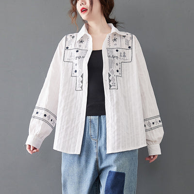 Blusa Holgada de Manga Larga para Mujer Talla Grande - Image 3